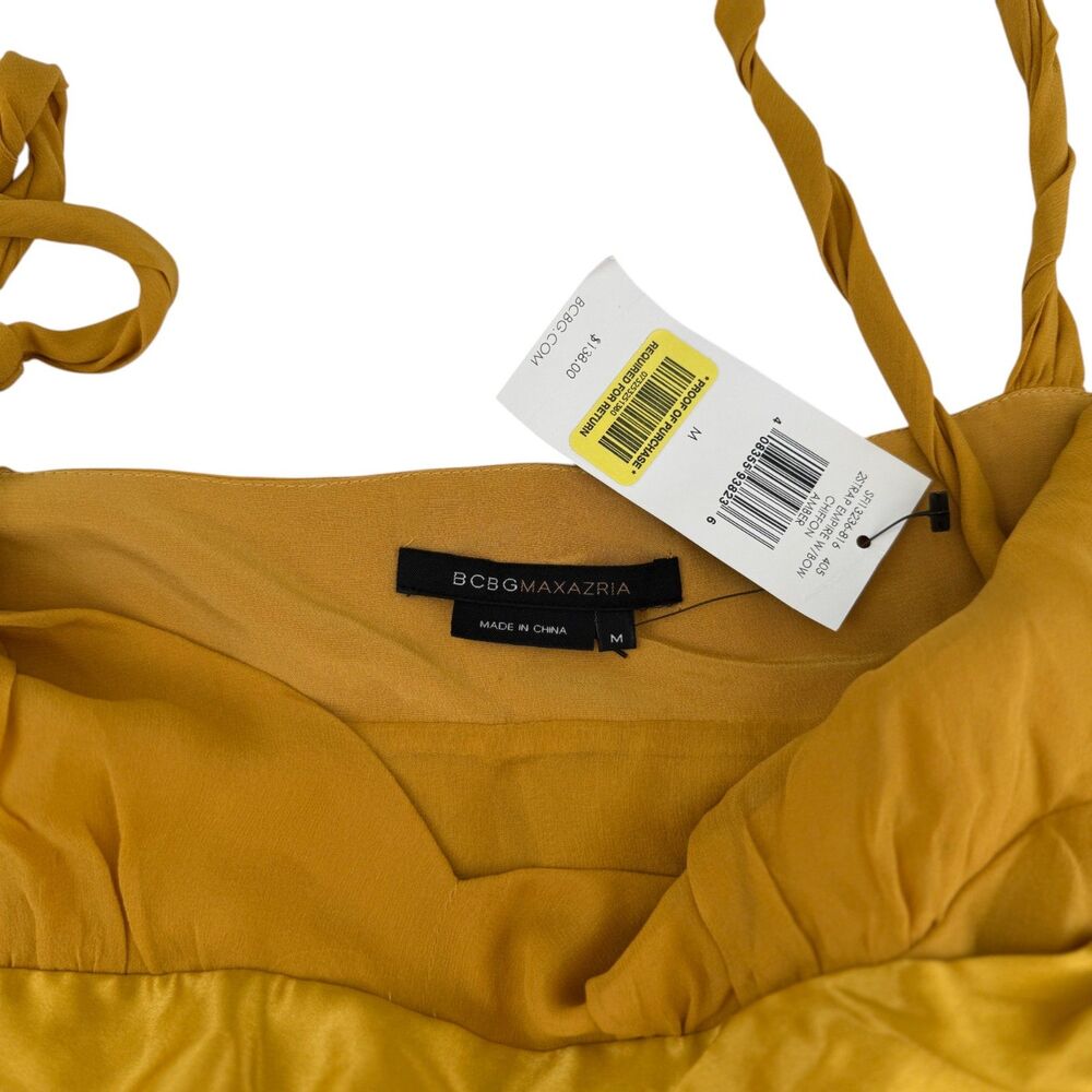NWT BCBGMaxAzria Silk Chiffon Ruffle Cami Amber Size M - Picture 3 of 5